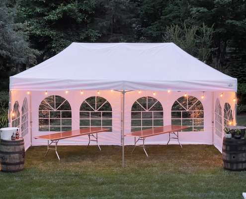 10x20 Pop up tent with lights Backyard party pop up tent