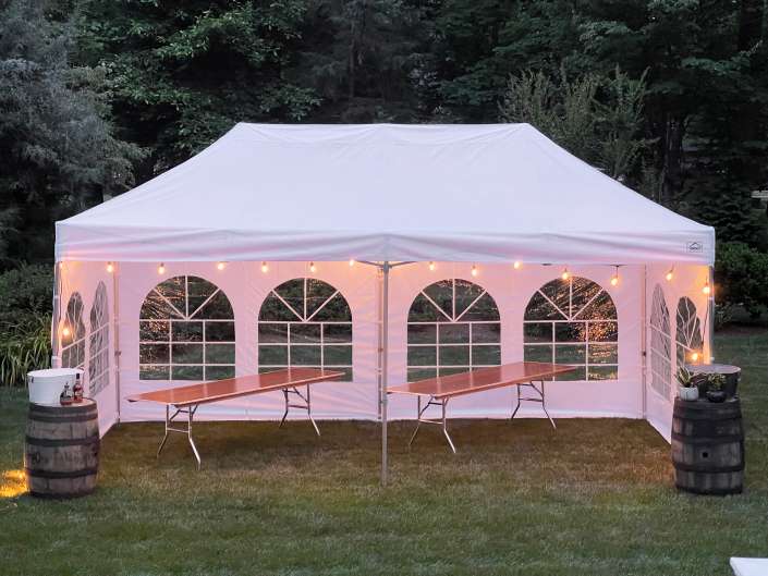 Backyard party pop up tent