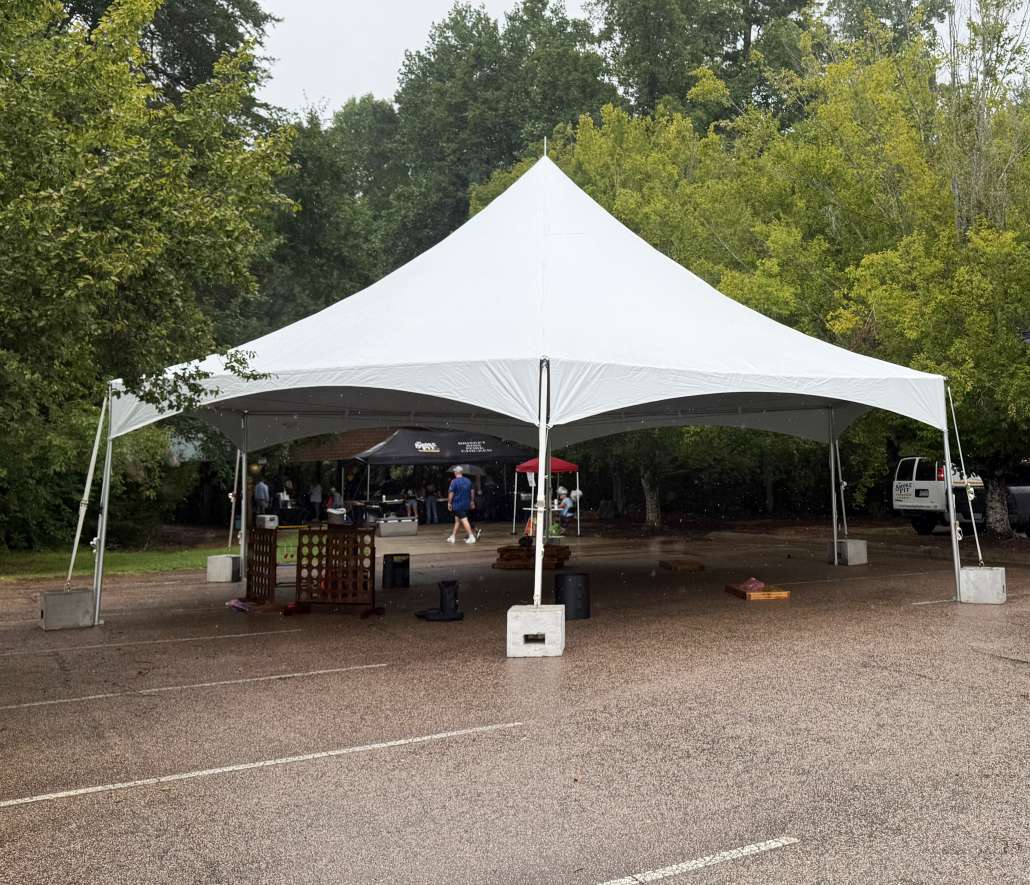 hexagon tent Hexagon tent setup in parking lot